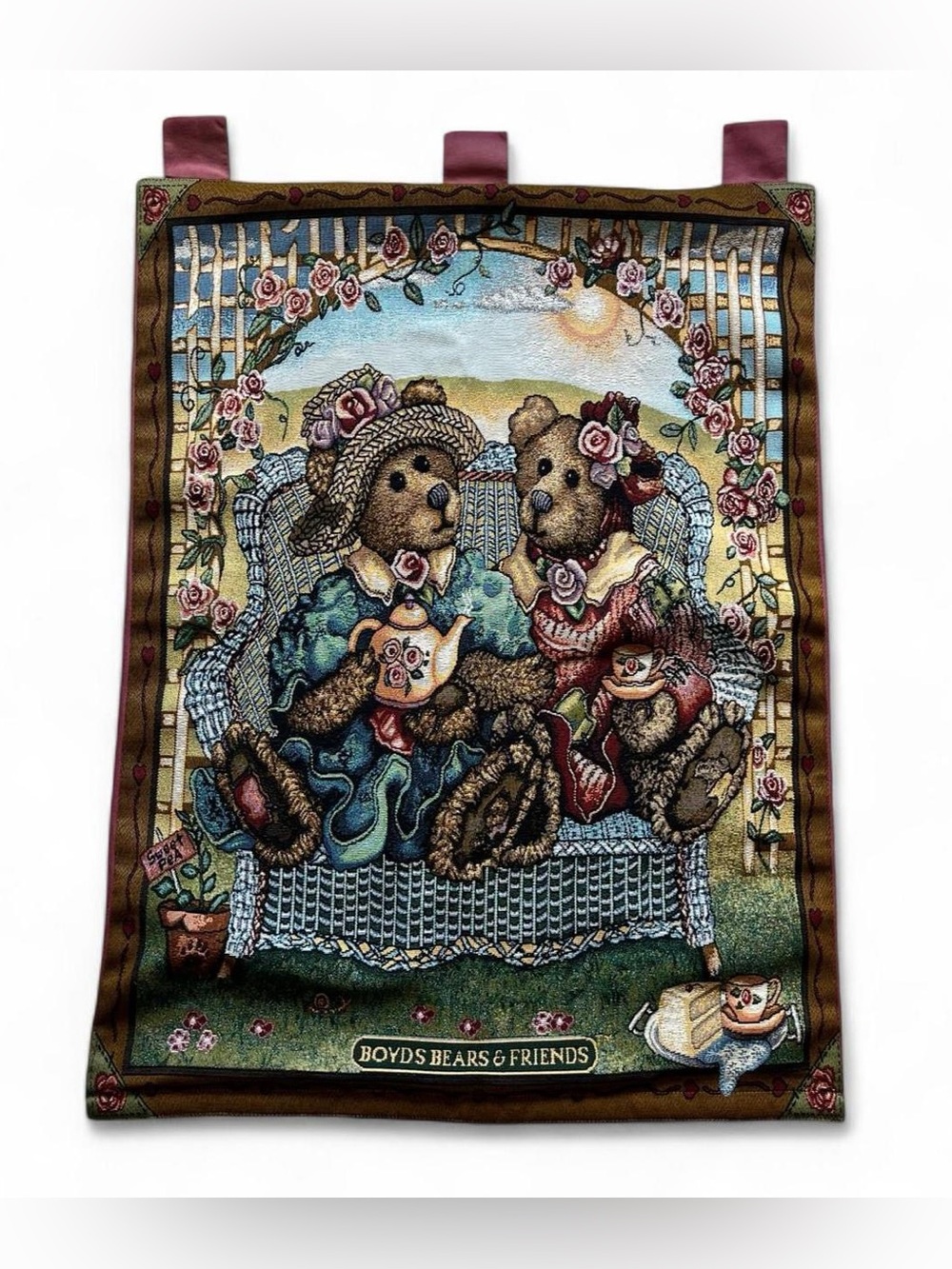 90s Boyds Bears Afternoon Tea Tapestry